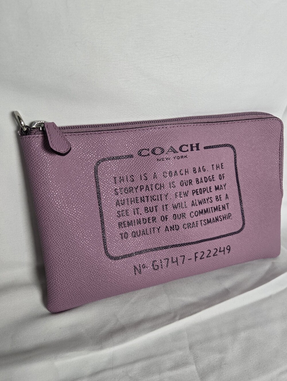 Coach Crossgrain Leather Storypatch Pouch / Wristlet